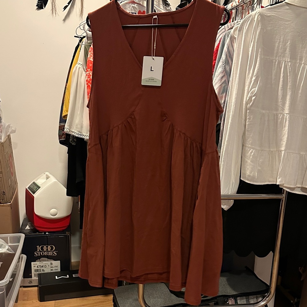 Rust Sleeveless Dress